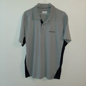 Gray& Black Columbia Omni-Shade Polo Size Large